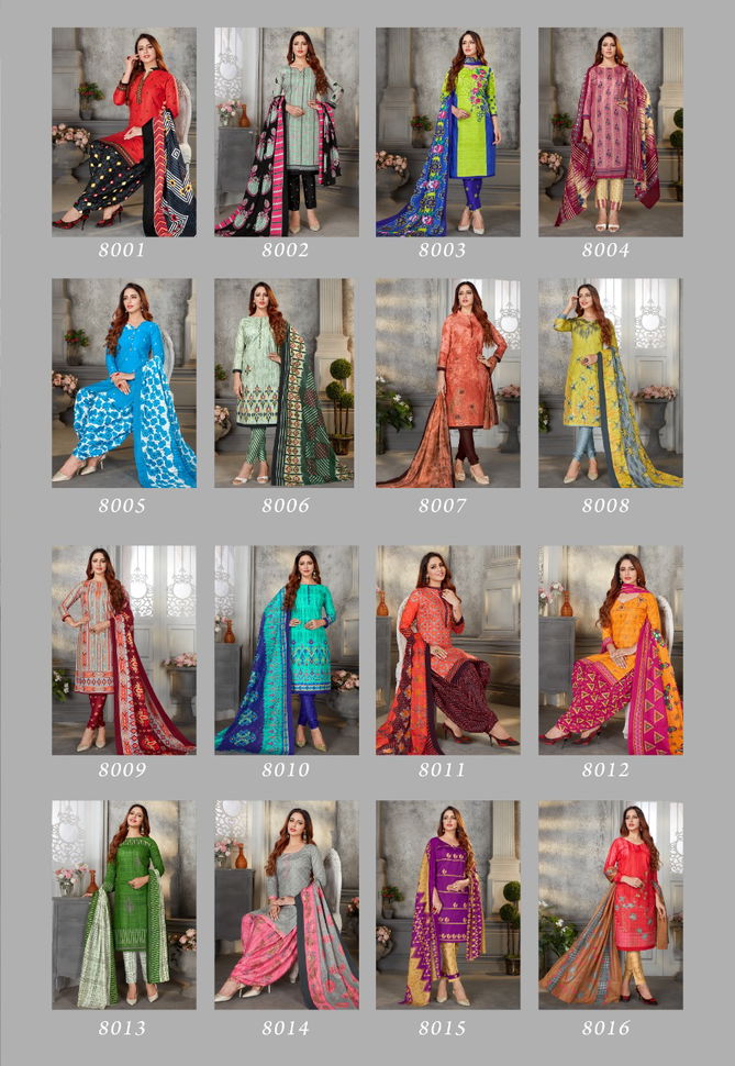 SC laadki Vol-8 Latest Fancy Designer Casual Regular Wear Cotton Printed Dress Material Collection